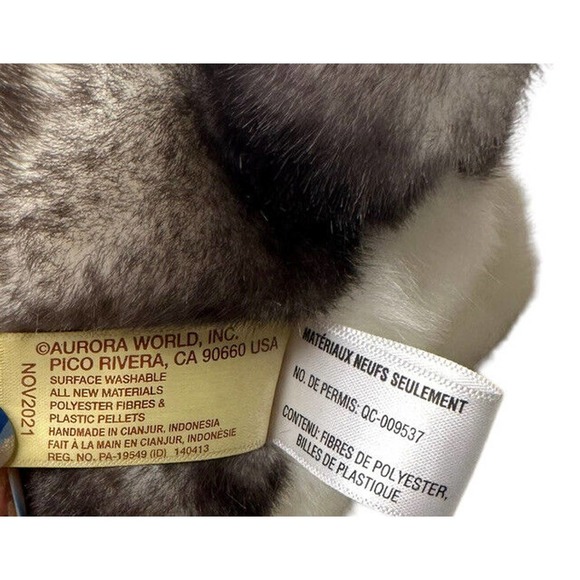 Miyoni by Aurora Siberian Husky Puppy Dog Wolf Plush 9" Stuffed Animal Nov 2021 - Picture 8 of 8